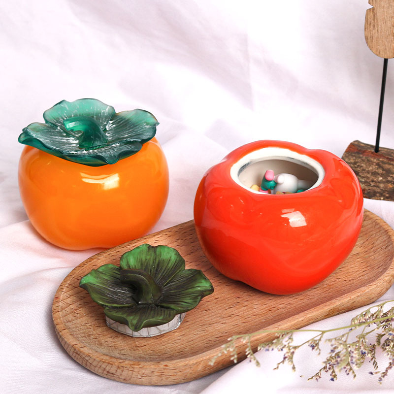 DIY Drip Rubber Mold Persimmon Storage Box Jewelry Jar Silicone Mold