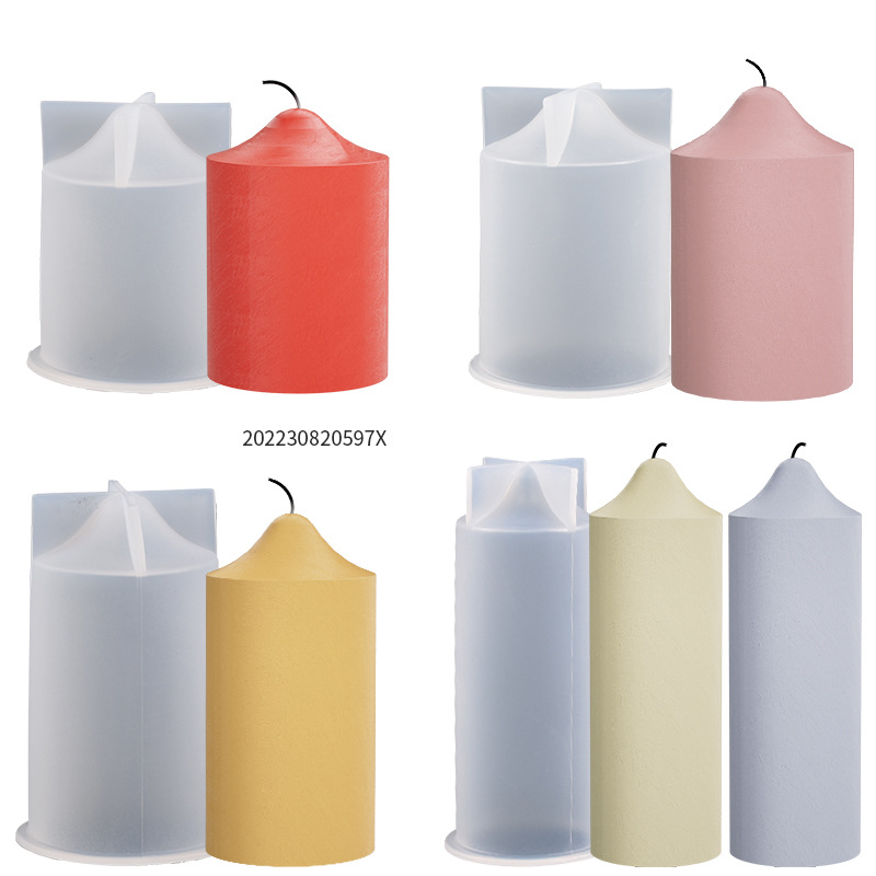 DIY Crystal Drip Candle Mirror Cylindrical Vertebrae Candle Shape Silicone Mold