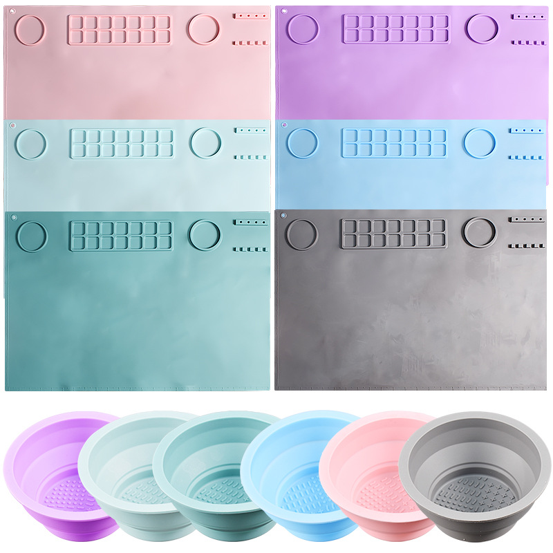 Oil Painting Silicone Painting Mat Children's Diy Doodle Board Spacers Clay Tools Art Mat Folding Cup