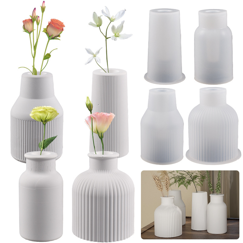 Vase Ornament Silicone Mold Diy Plaster Vase Creative Handmade Mirror Crystal Drip Rubber Mold
