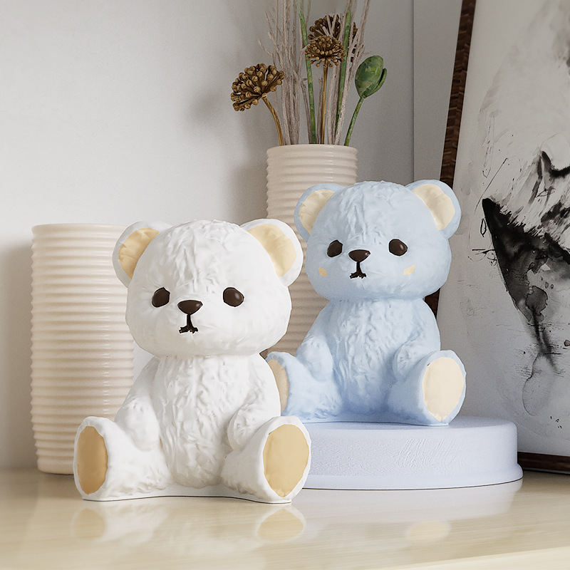 Diy Crystal Drip Rubber Three-Dimensional Teddy Smiley Face Sit-Stand Bear Ornaments Cold Drink Ice Bear Silicone Mold