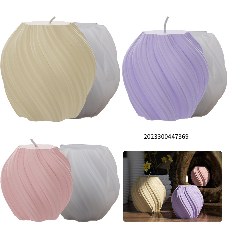 Diy Irregular Geometric Wave Rotating Drip Rubber Mold Abstract Art Pillar Candle Silicone Mold