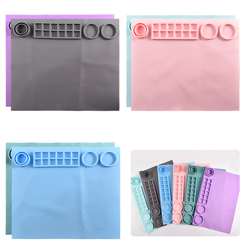 Silicone Oil Painting Mat Children's Diy Clay Tools Art Mat Doodling Board Spacer Comes With a Cup