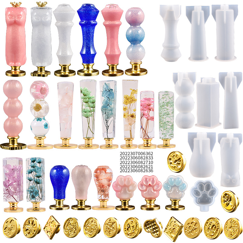 Drip Diy Seal Handle Silicone Mold Fire Paint Seal Head Envelope Wax Seal Universal Handle Grinder