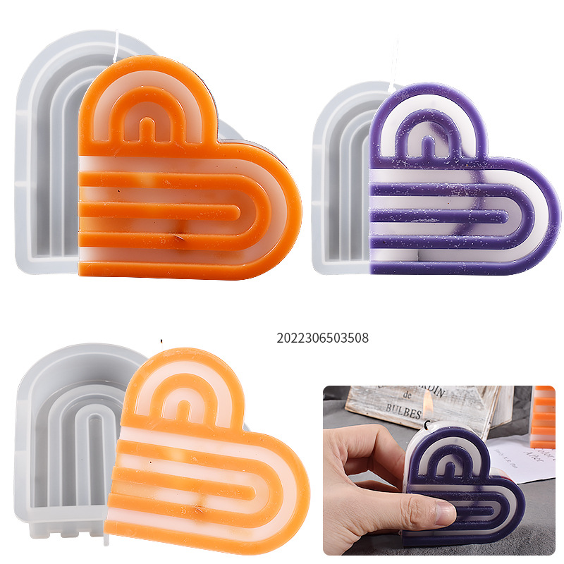 Drip Rubber Ins Wind Love Door Candle Mold Heart Coaster Valentine's Day Arch Ornament Silicone Mold