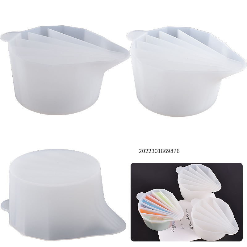 Crystal Drip Diy Resin Silicone Color Mixing Cups With Color Matching Cups Silicone Molds