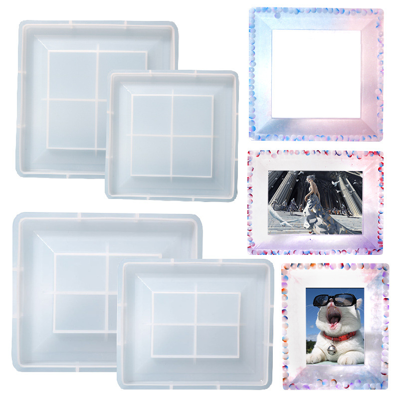 DIY Photo Frame Storage Crystal Drip Rubber Mold Mirror Professional Display Stand Silicone Mold
