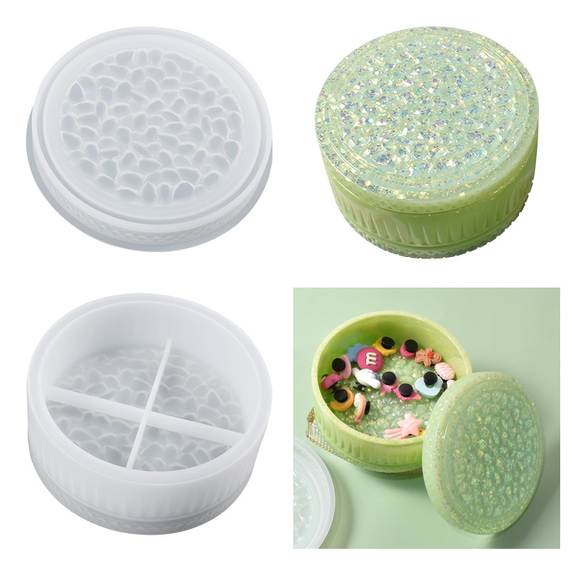 New Diamond Storage Box Grinding Drip Rubber Diy Drill Surface Flat Cover Storage Box Large Diamond Stacking Silicone Mold
