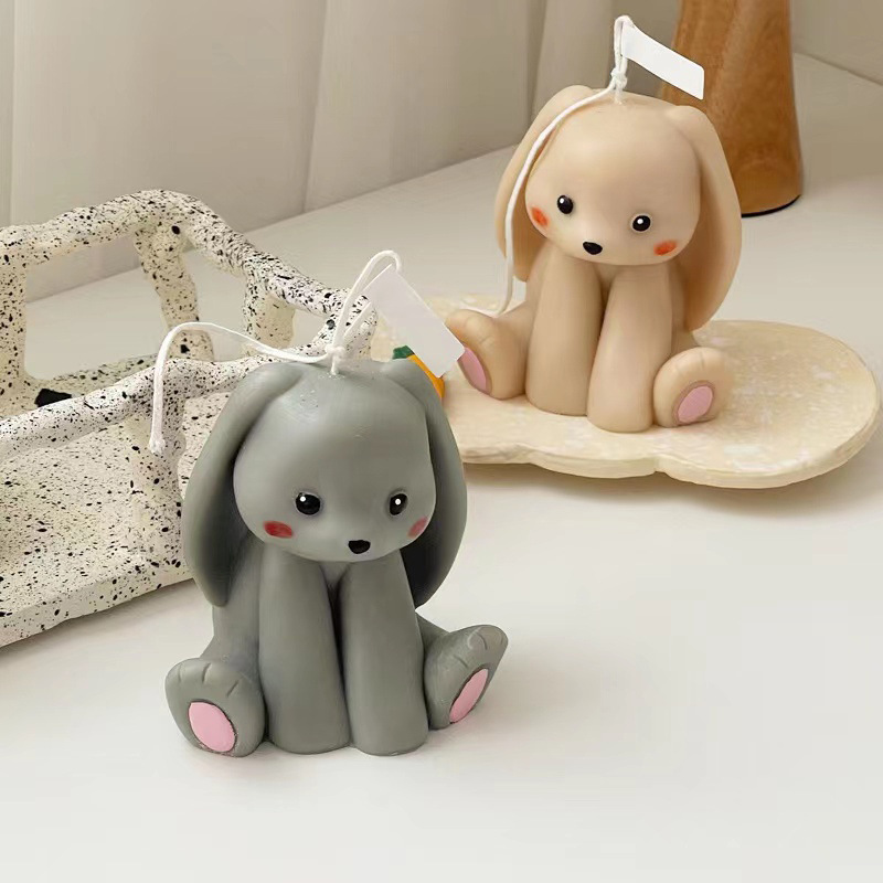 Sitting And Standing Rabbit Silicone Mold Diy Animal Scented Candle Plaster Diffuser Stone Ornaments Rabbit Cake Baking Mold