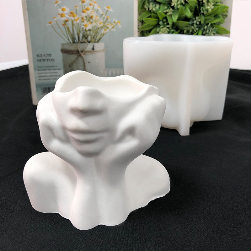 Blush Flower Pot Silicone Mold Diy Succulent Flower Pot Plaster Cement Ornaments Drip Glue Flower Pot Mold