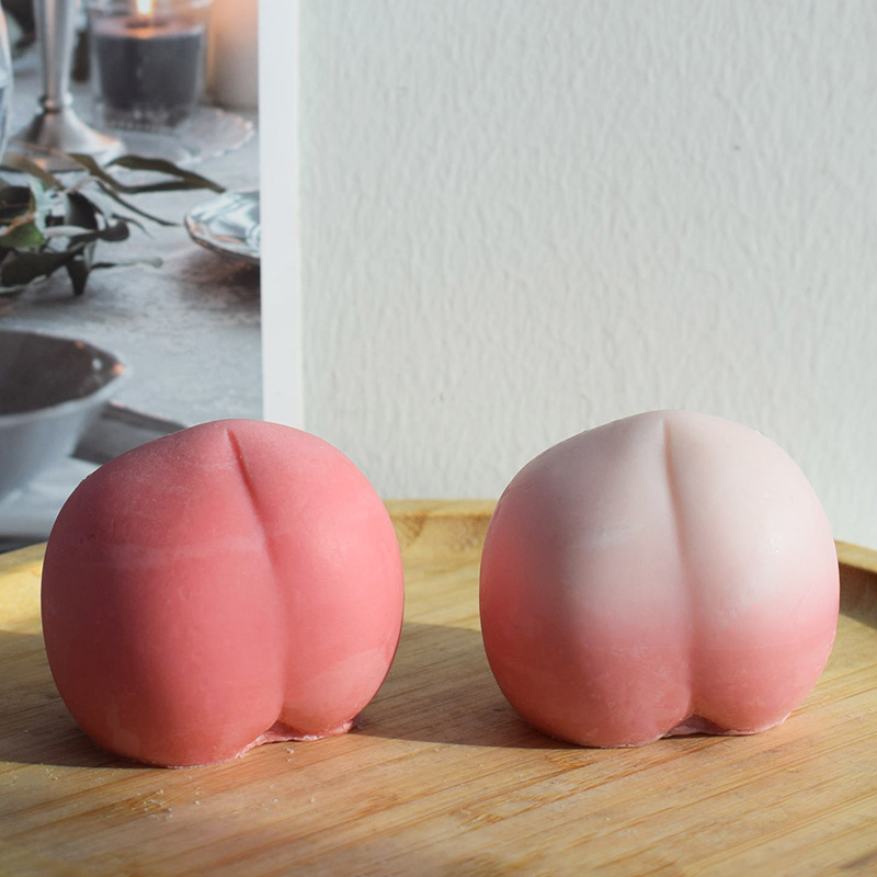 Powder Puff Peach Peach Baking Mousse Cake Silicone Mold Diy Scented Candle Plaster Handmade Soap Mold