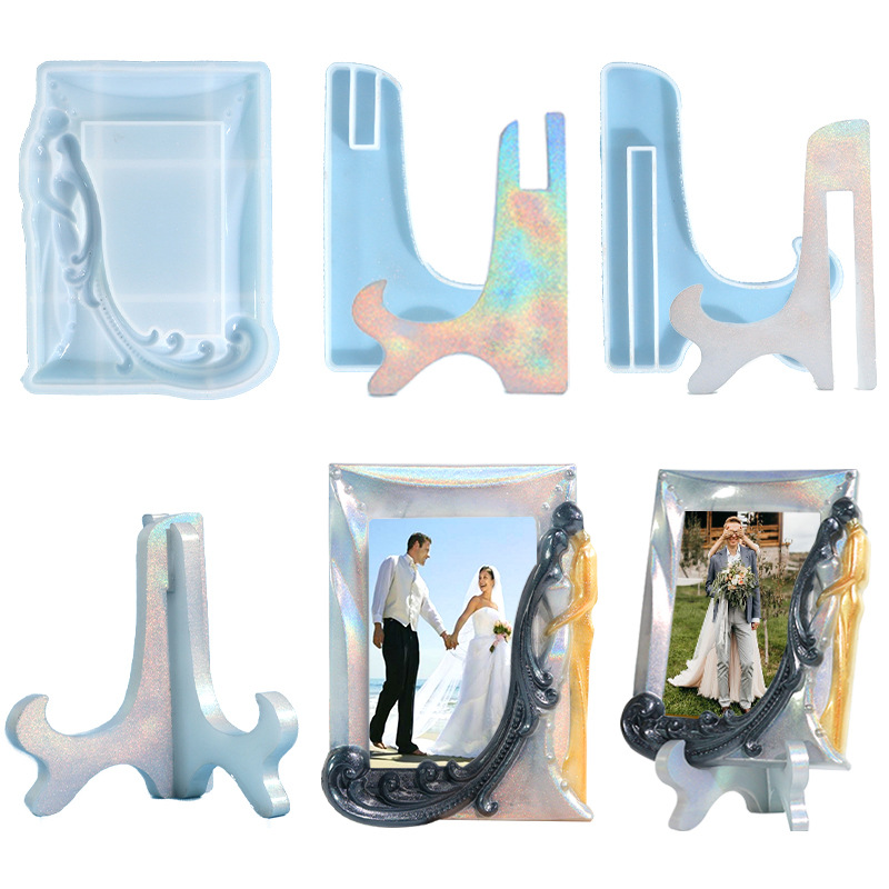 DIY Drip Mold Wedding Dress With a Lifetime Couple Photo Frame Silicone Mold Desktop Resin Ornaments